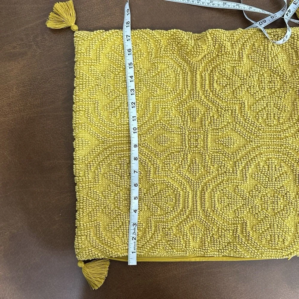 Opal House Toss Pillow Cases Lot of 2 Gold Cream & Brown w/Tassels 1 Yellow Case